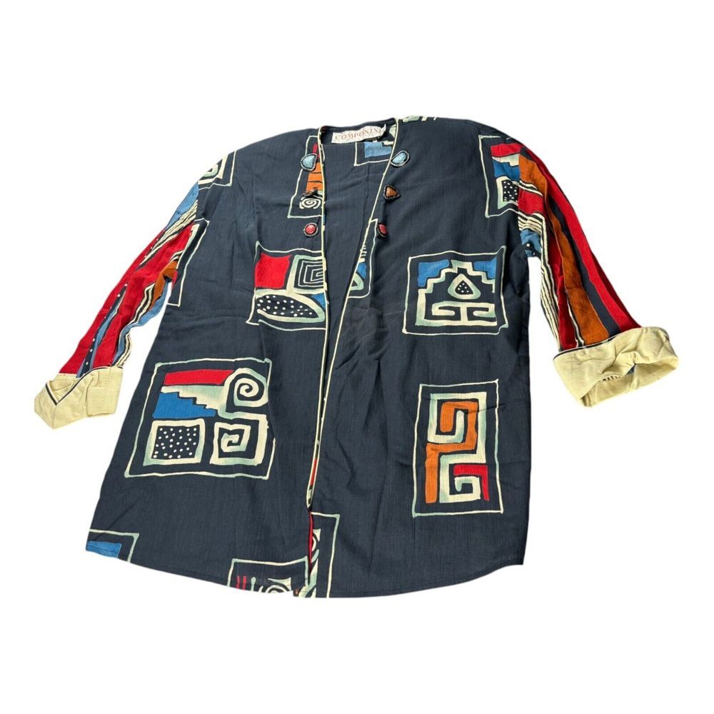 Marsha and Julio For Componix Blazer Jacket Multicolor Abstract Womens Size S